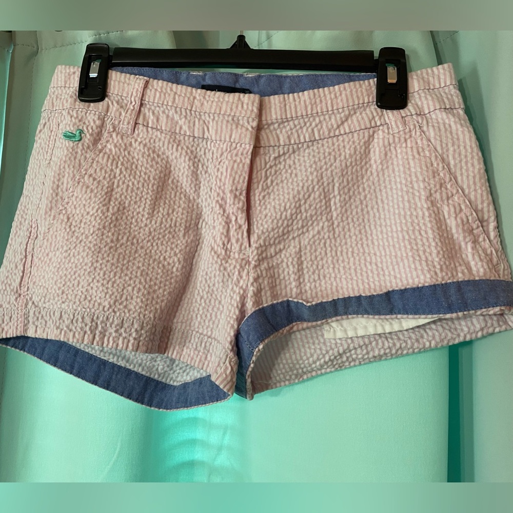 Womens/Juniors Southern Marsh size 0 light pink and blue seersucker shorts